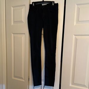 Frame Denim Classic Black Jeans, frayed bottoms